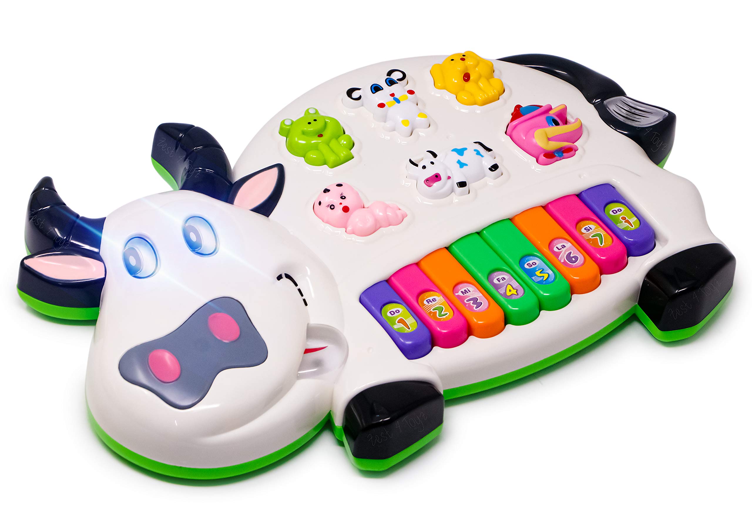 Zest 4 Toyz Musical Cow Piano Toy for Baby with Flashing Light & Sound Toys for Kids, Early Development Musical Toy Plastic (Multicolor)-image-11