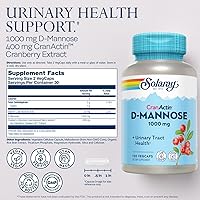Vista 2 de SOLARAY D-Manosa 1000mg con extracto de arándano CranActin - Suplemento de D Manosa y arándano con vitamina C - Apoya la salud del tracto urinario