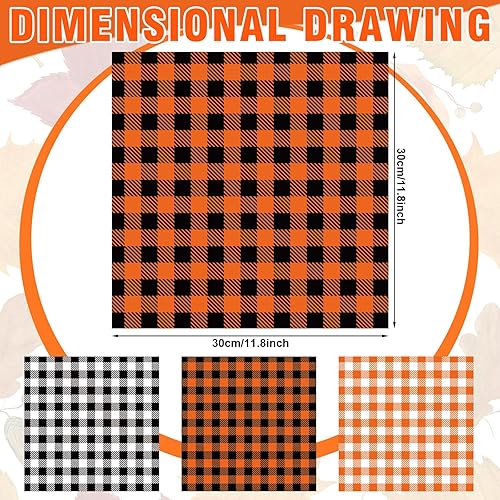 Miniatura 2 de Whaline 150 hojas de papel encerado a cuadros de otoño, a cuadros, papel encerado para delicatessen, a prueba de grasa, envoltura de papel sándwich