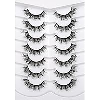 Vista 59 de Pooplunch Pestañas postizas de pelo de visón sintético, estilo de ojo de gato, paquete de pestañas postizas naturales esponjosas, paquete múltiple