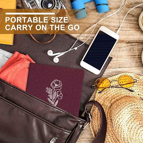 Miniatura 6 de Lanpn Álbum de fotos pequeño de 4 x 6 pulgadas, paquete de 2 unidades, tapa dura de lino, mini libro de fotos de bolsillo de carga superior sin