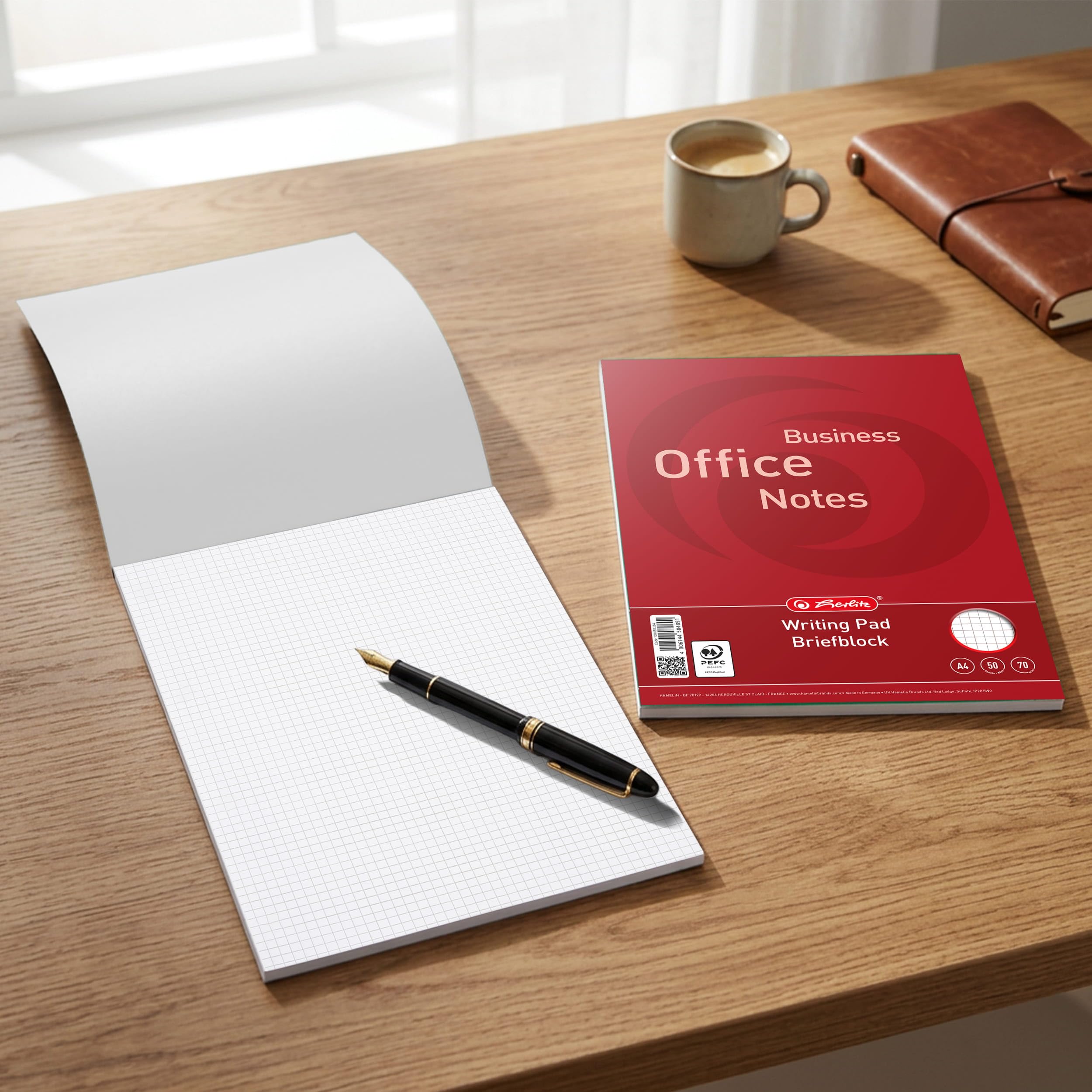Landré Papier à lettre A4 70 g/m² Lot de 10 blocs quadrillé 50 pages