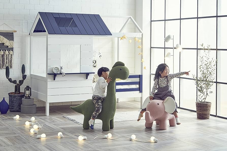 アニマル スツール 〔 ゾウ ブルー 〕 ファブリック 耐荷重80kg