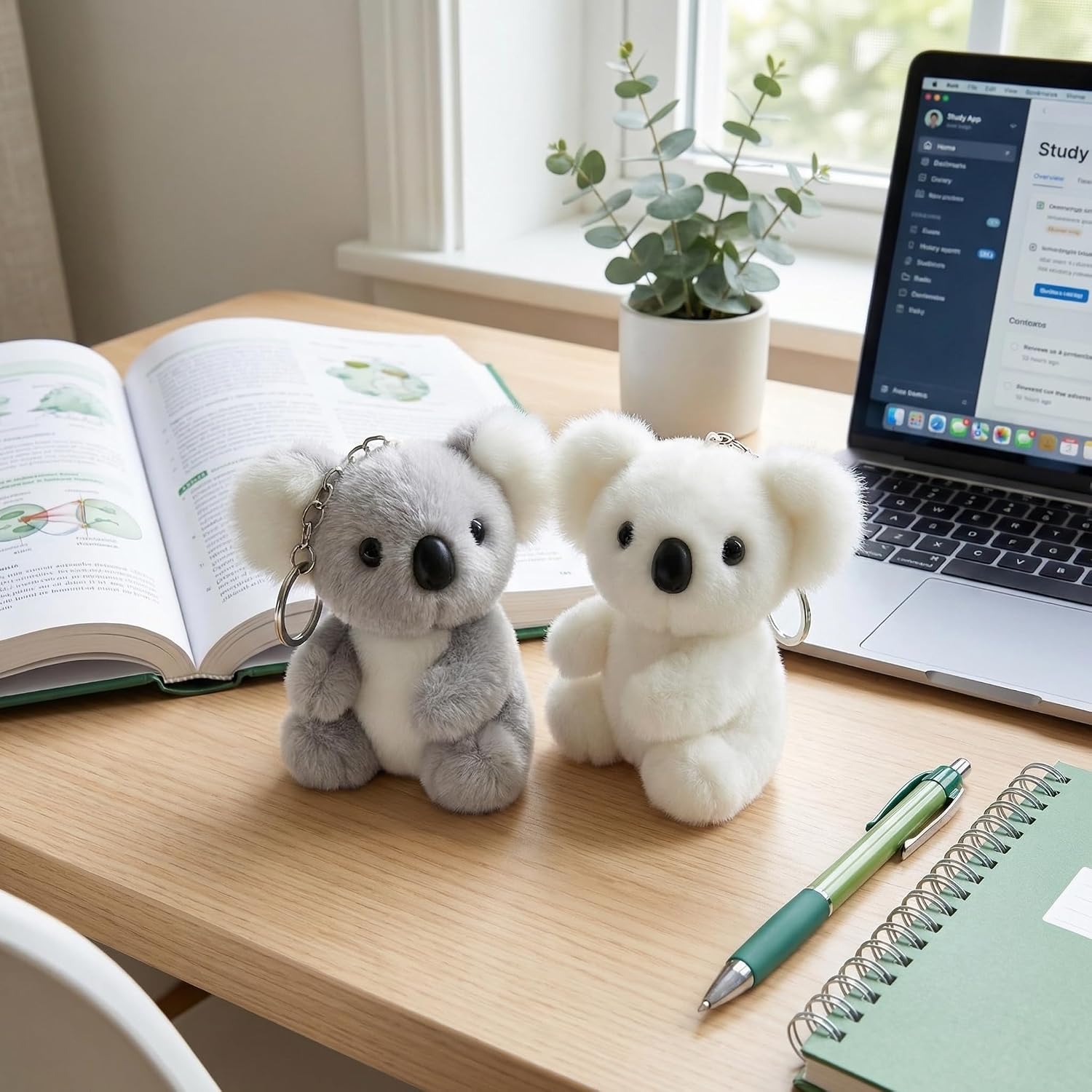 Cute Koala Plush Bag Charm for Backpack, Kawaii Koala Car Keyring Purse Charms Decoration for Women Girls