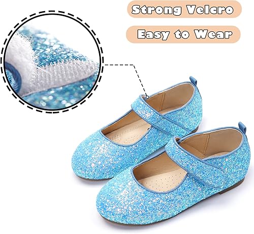 Miniatura 3 de ADAMUMU Zapatos de vestir para niñas, zapatos brillantes para niñas, zapatos de vestir para uniforme escolar de princesa Mary Jane, zapatos de