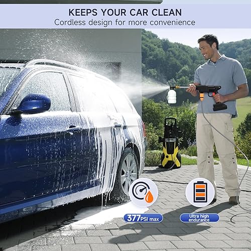 Miniatura 3 de Topteng Power Blaster Plus Lavadora a Presión Inalámbrica Portátil Eléctrica Pistola de Pulverización de Agua de Alta Presión y Manguera Herramienta