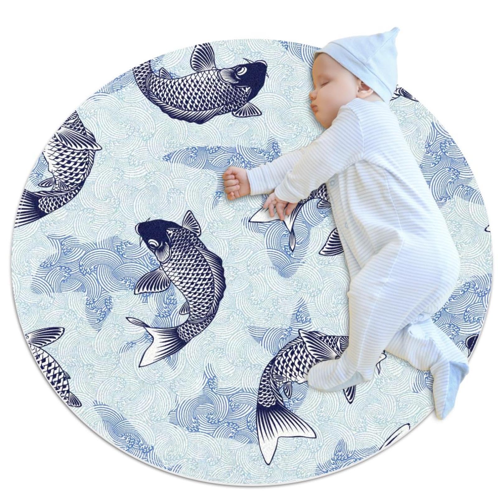 Tapis salle de bain vagues japonaises pour une ambiance zen de chambre