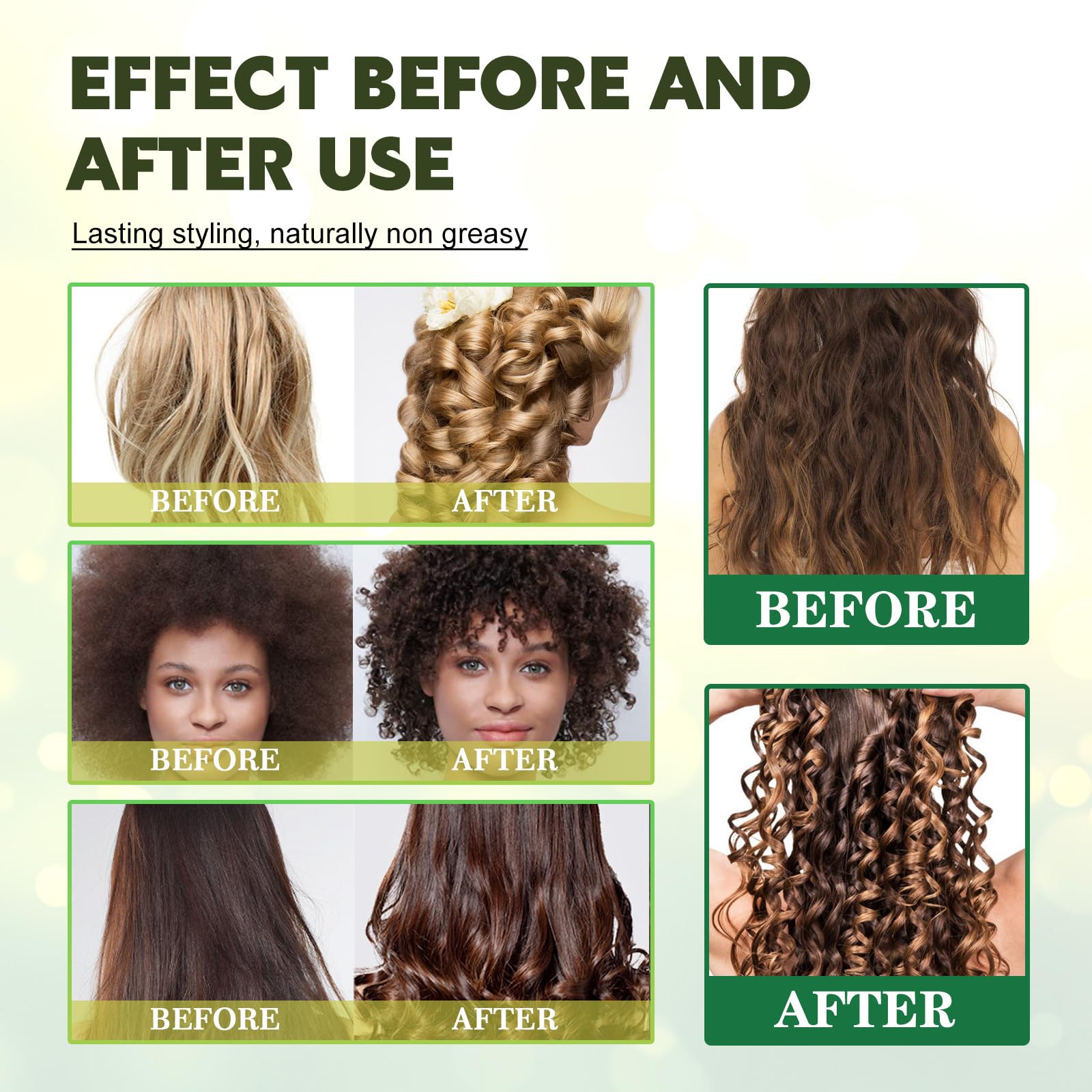 Dyceittdia Curly Hair Styling Mousse, 60ml Styling mousse for soft curls Curl booster - Image 3