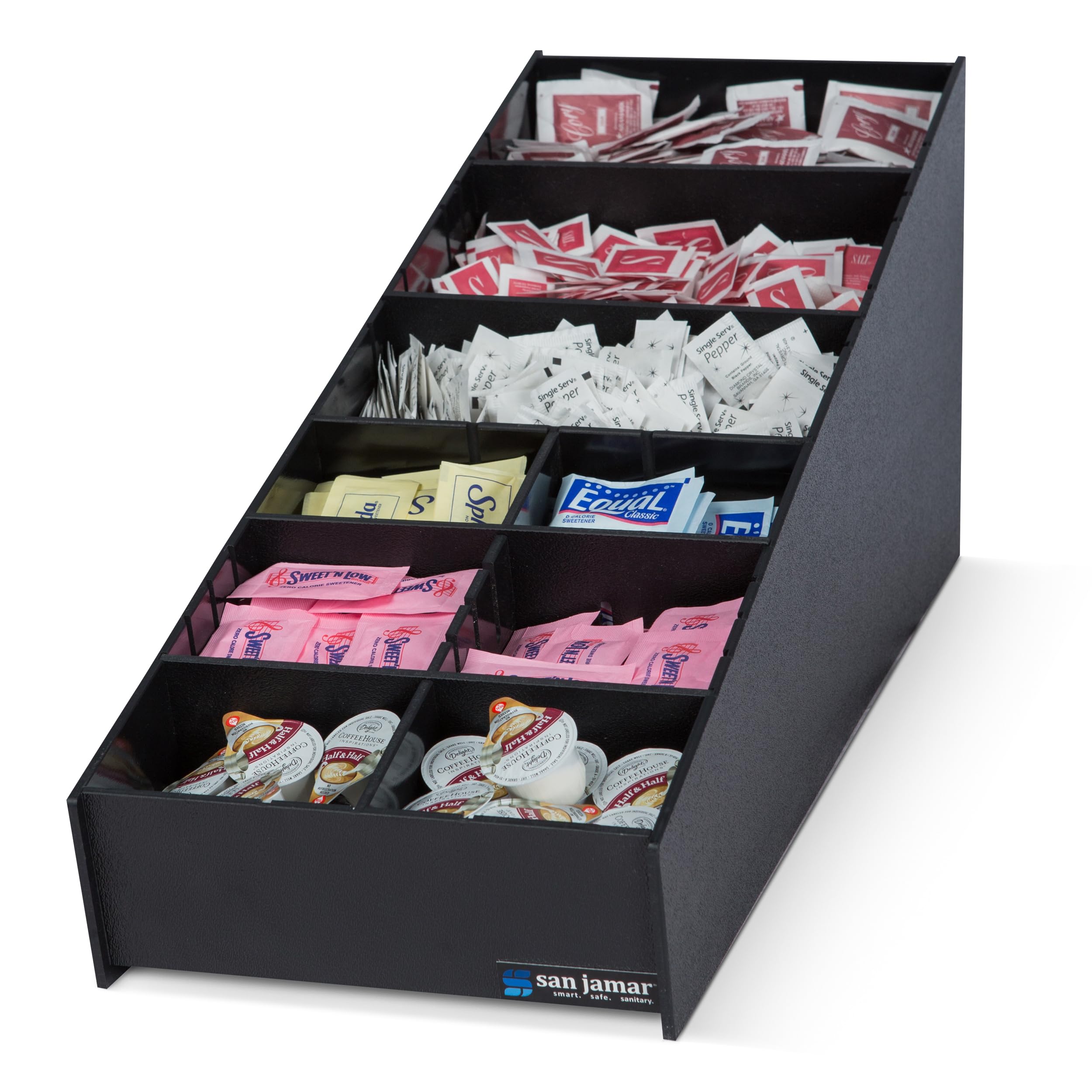 Condiment and Straw Organizer L2900GR - 1 Each by San Jamar – 2.5 kilograms, Polystyrene, Black