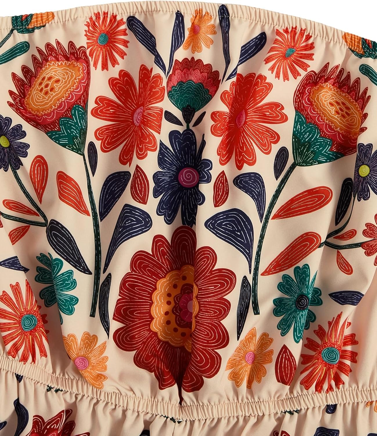 SweatyRocks Women's Off Shoulder Floral Print Playsuit Strapless Romper Short Jumpsuit - Image 3