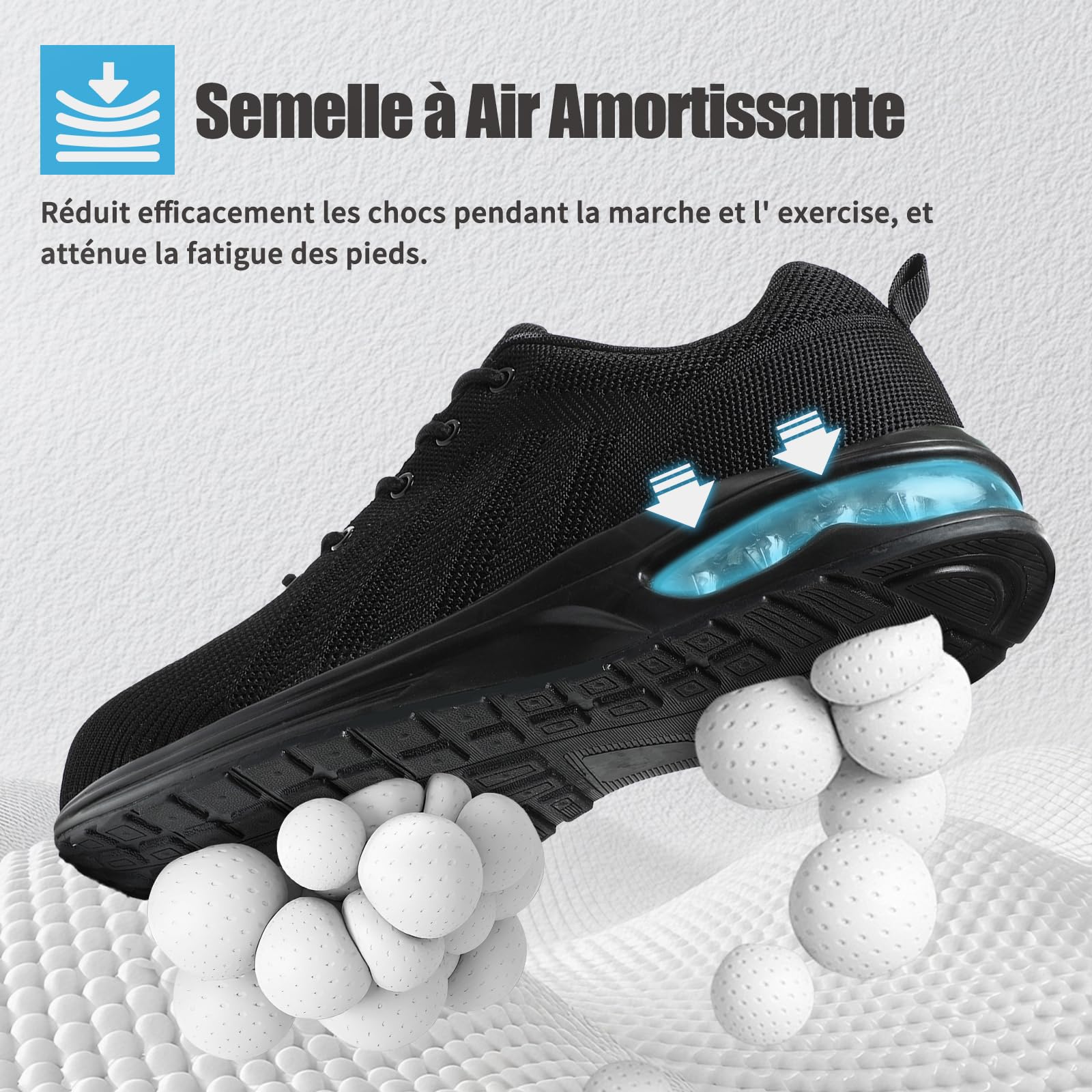 Bravover Chaussures de Sécurité Hommes Femme Embout Acier Chaussures Baskets de Secruite Légère Chaussure Travail Confortable Respirantes Chaussure de Chantier Antidérapantes