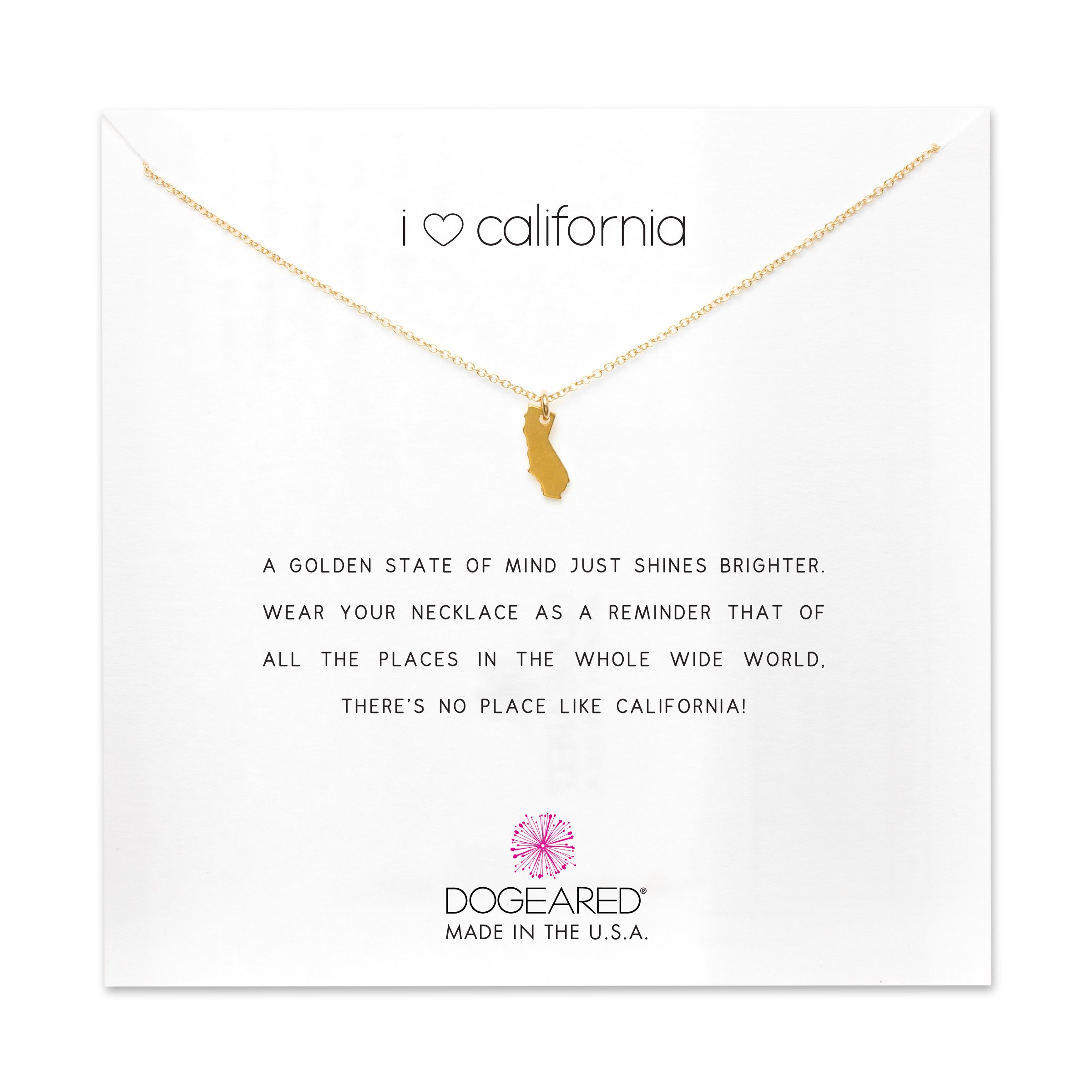 DogearedI Love California Reminder Gold Dipped 16" with 2" Extender Necklace