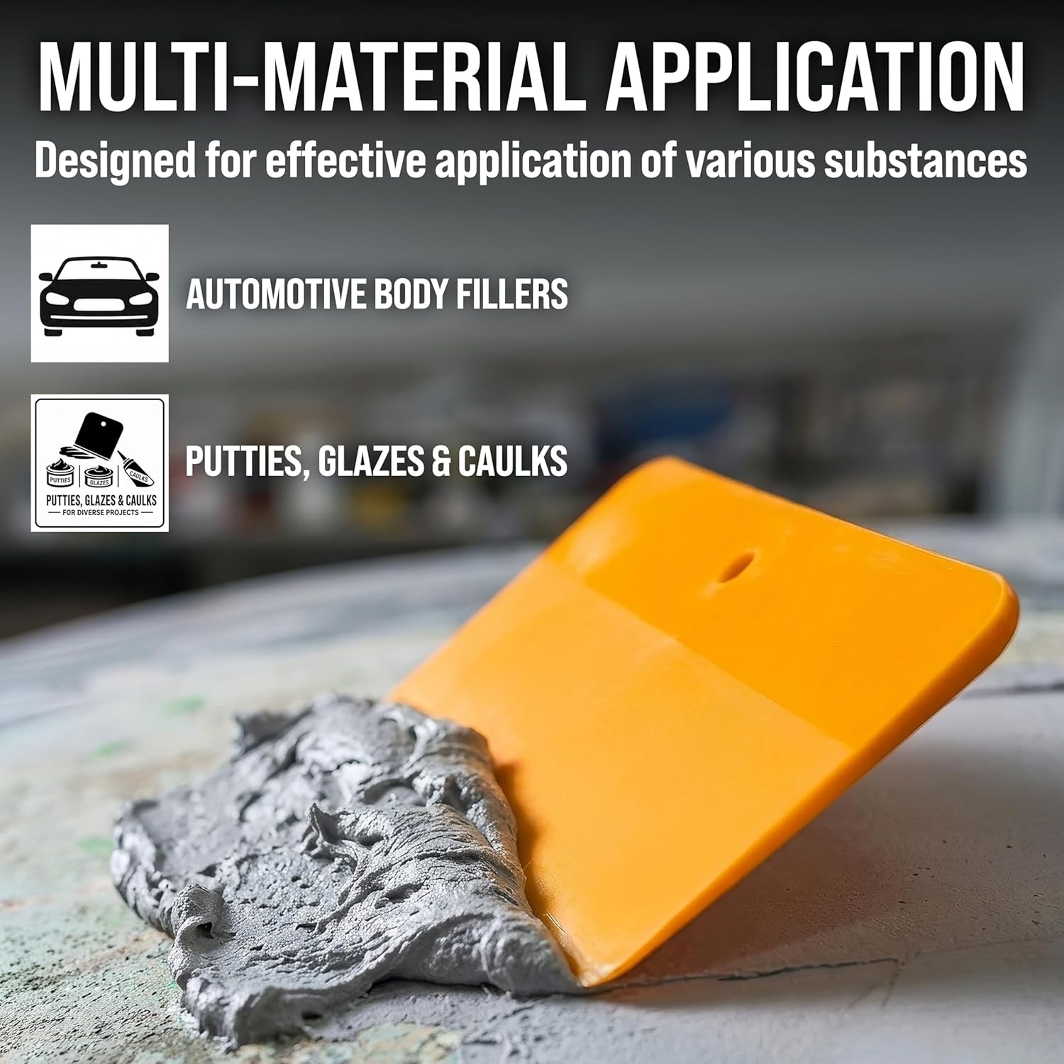 Custom Shop 4 Inch Plastic Body Filler Spreader Tools for Automotive Body Fillers (50 Pack), Putties, Glazes, Epoxy Resin, Caulk, Glues - Plastic Spreader Tool