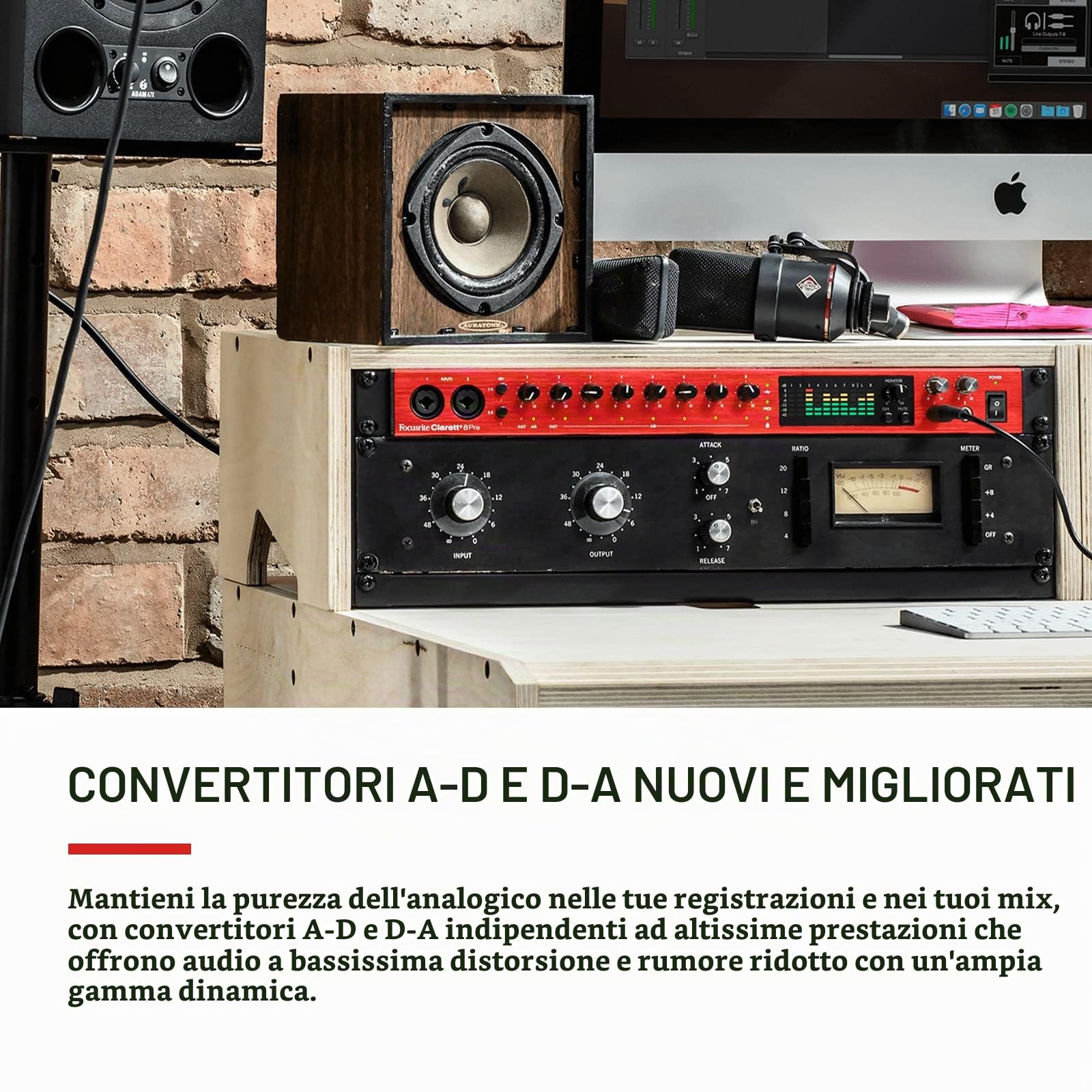 Focusrite Clarett+ 8Pre, interfaccia audio a 18 ingressi e 20 uscite per produttori esperti, qualità studio —Otto preamp ad alte prestazioni, basso livello di rumore e distorsione, per un audio pulito