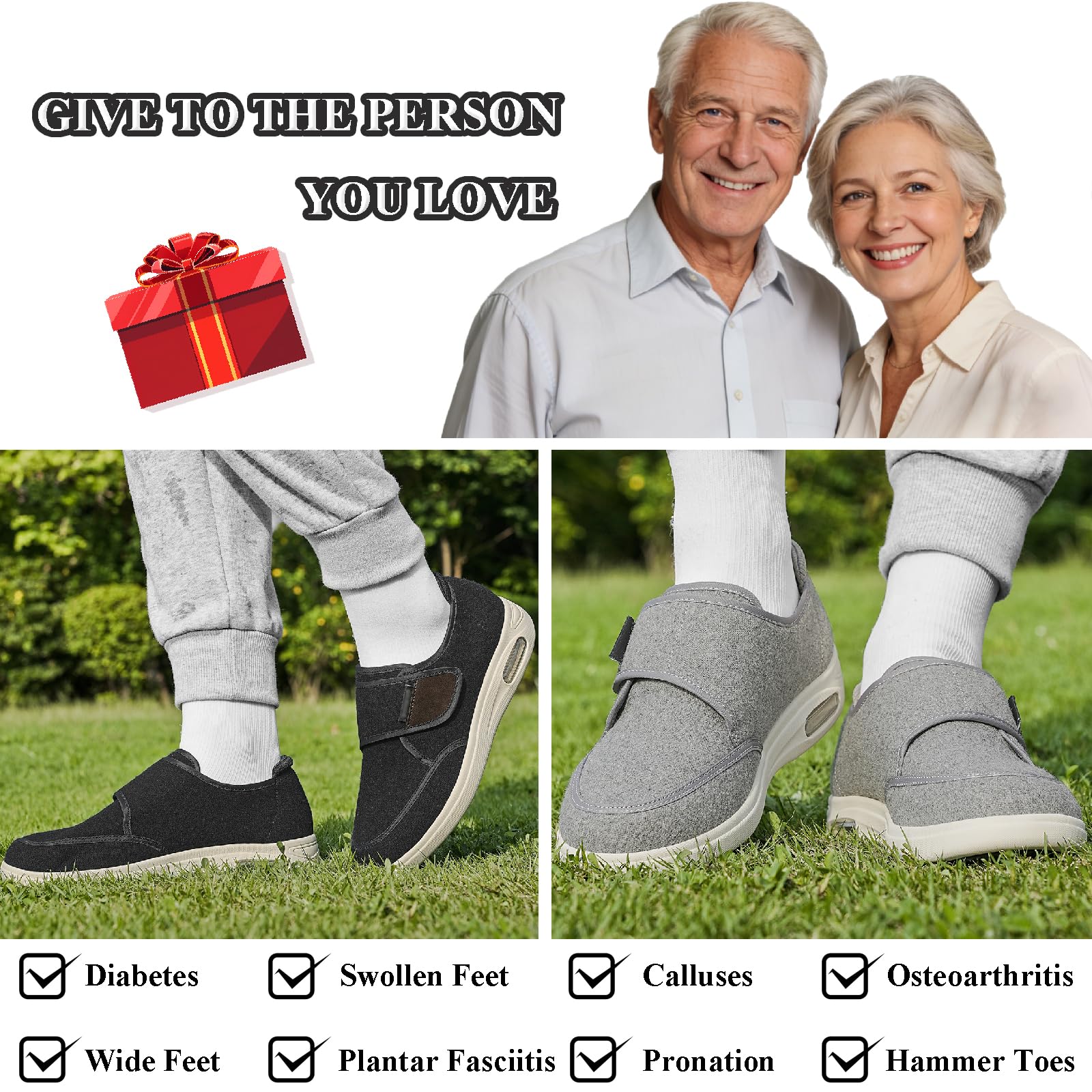Zapatos con Regulable para Caminar Mujer Hombres, Antideslizantes