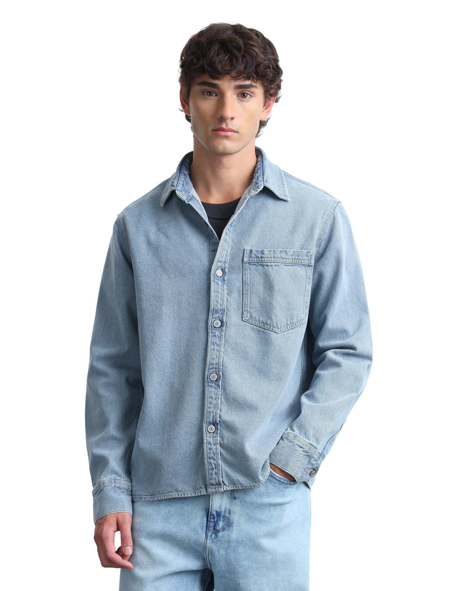 flying machine Men's Relaxed Fit Shirt | Solid | Long Sleeves | Shirt for Man-picture-15