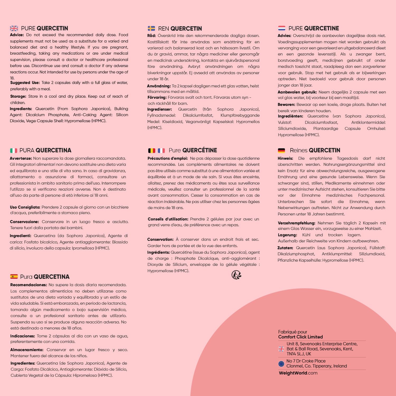 Quercetine 1000mg, 180 Gélules Vegan, Issue d'Extrait de Fleur Sophora Japonica, Quercétine pour 3 Mois, Complément Flavonoïdes et Polyphénols sans Stéarate de Magnésium