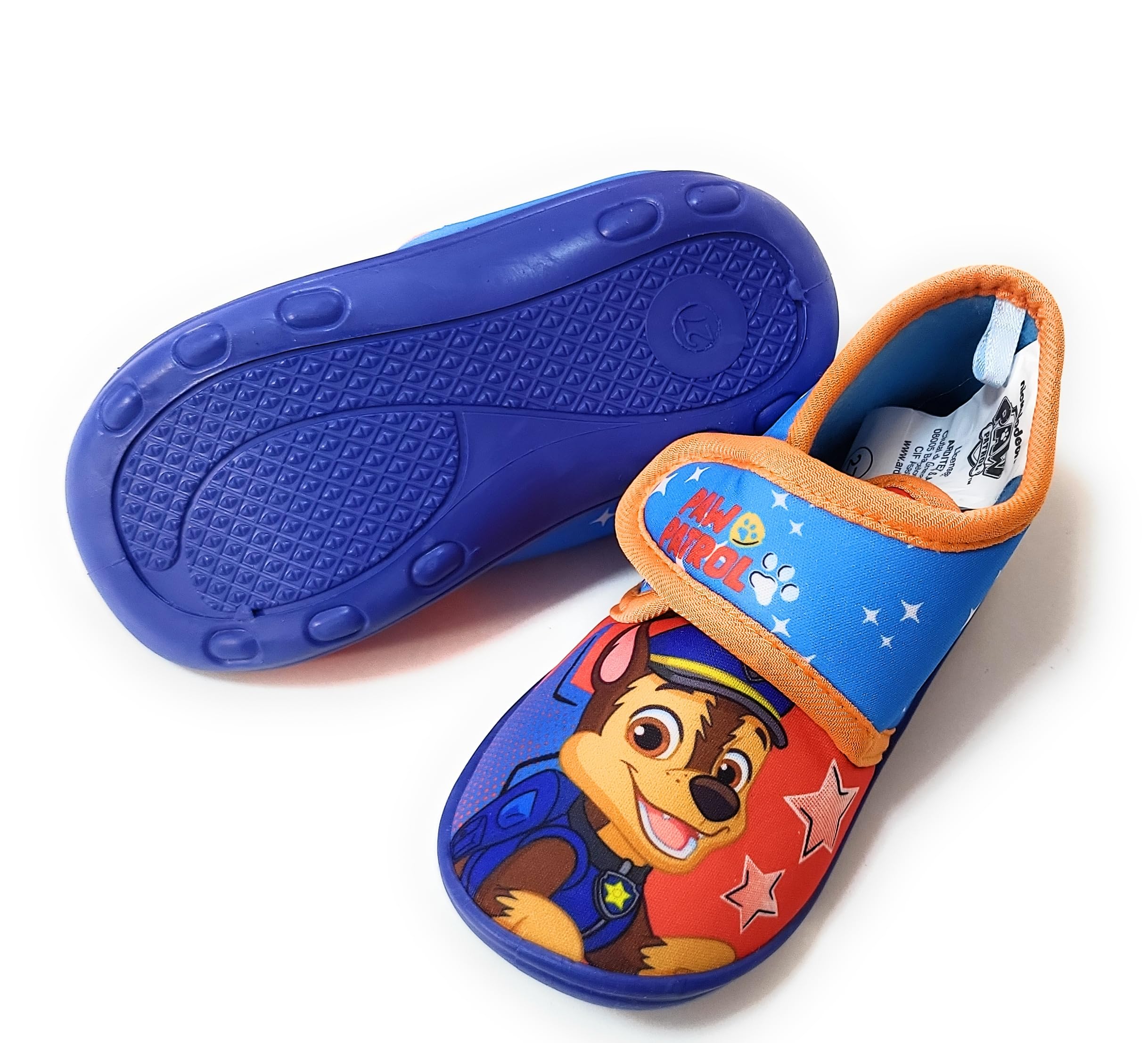 Paw Patrol Zapatillas de casa niño Chase y Marshall, suela antideslizante, interior suave y calentito, cierre de velcro fácil, pantuflas infantiles para invierno y estar en casa