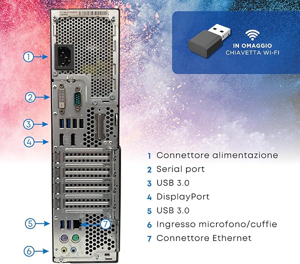 Fujitsu Esprimo D957 - PC Computer Desktop Processore Intel i7-7700 4 Core 3.6 Ghz - Ram 8Gb SSD 256Gb - Pc Fisso con Libre Office e Win 11 Pro (Ricondizionato) - 4