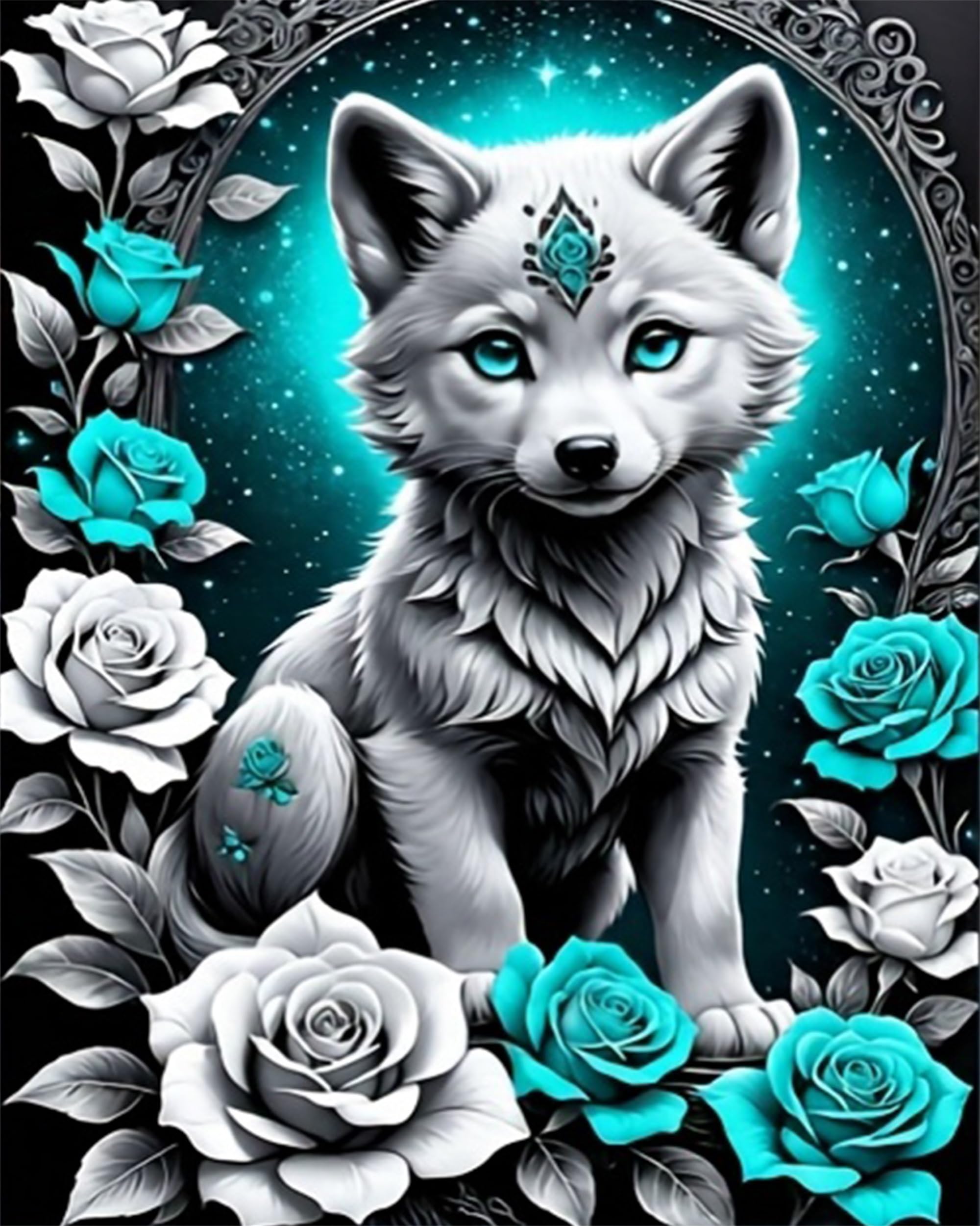 Nianxi DIY Fox Paint by Numbers Kits for Adults,Animal Painting Kit on Canvas, Color by Numbers Acrylic,Large Adult Paint by Number for Home Wall Decor,Gifts (Fox)