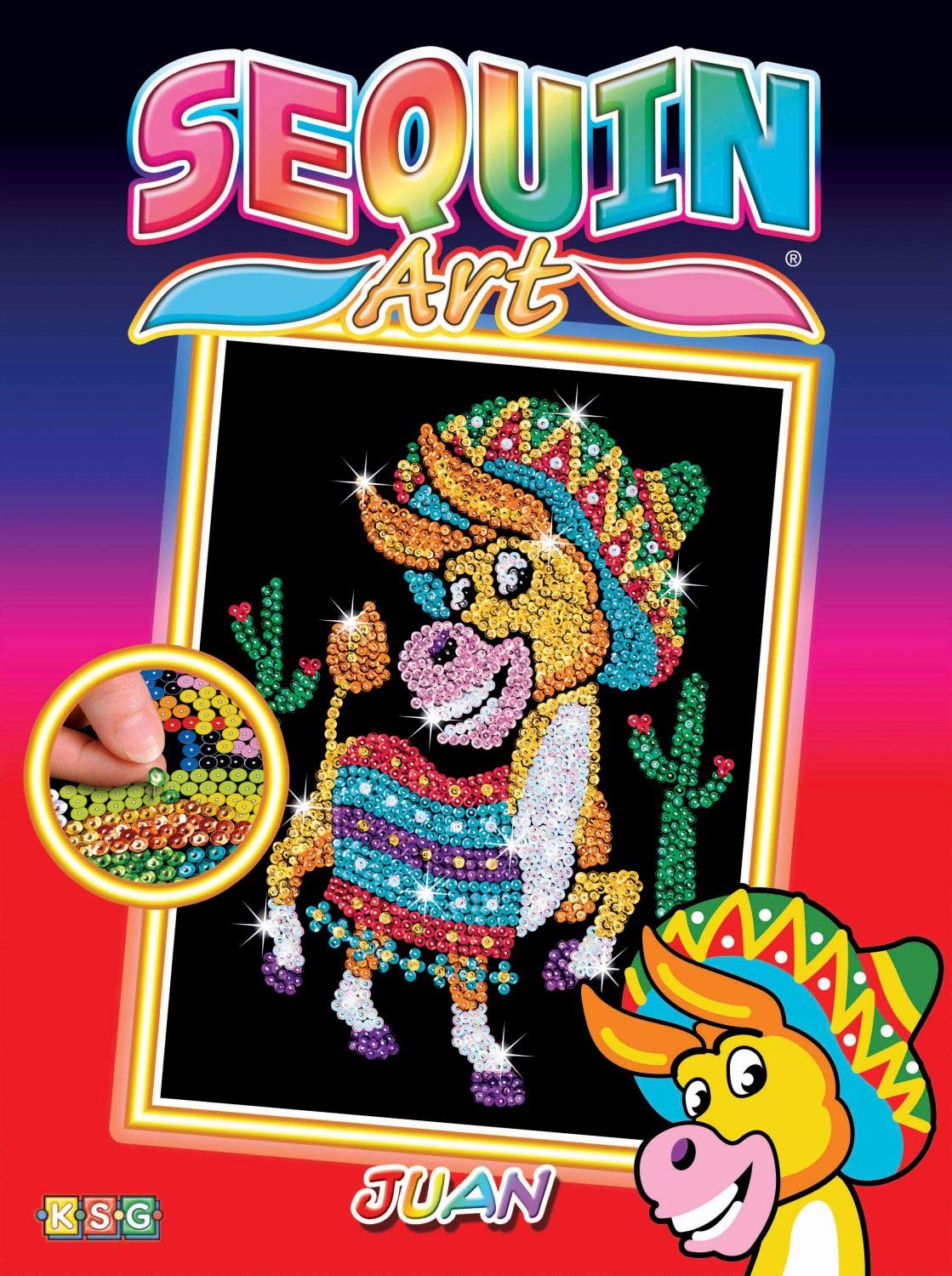 Sequin Art Red, Donkey ,Sparkling Arts and Crafts Picture Kit, Creative Crafts