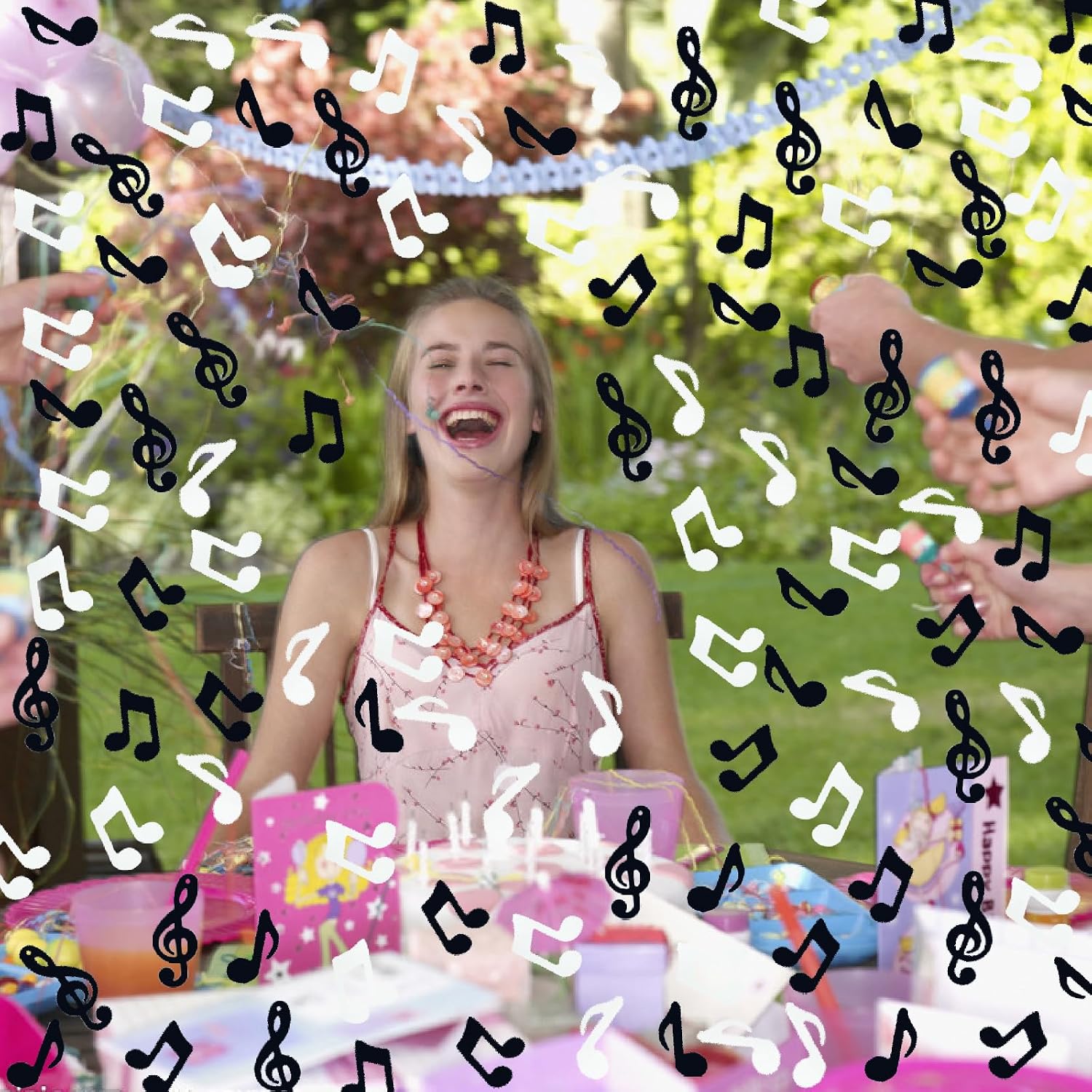 Confetti Birthday Music Confetti for Party Decoration Supplies(Music Black White)