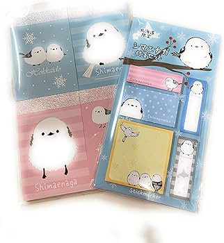 Amazon.co.jp: シマエナガ 北海道限定 4pメモ帳 と 付箋セット
