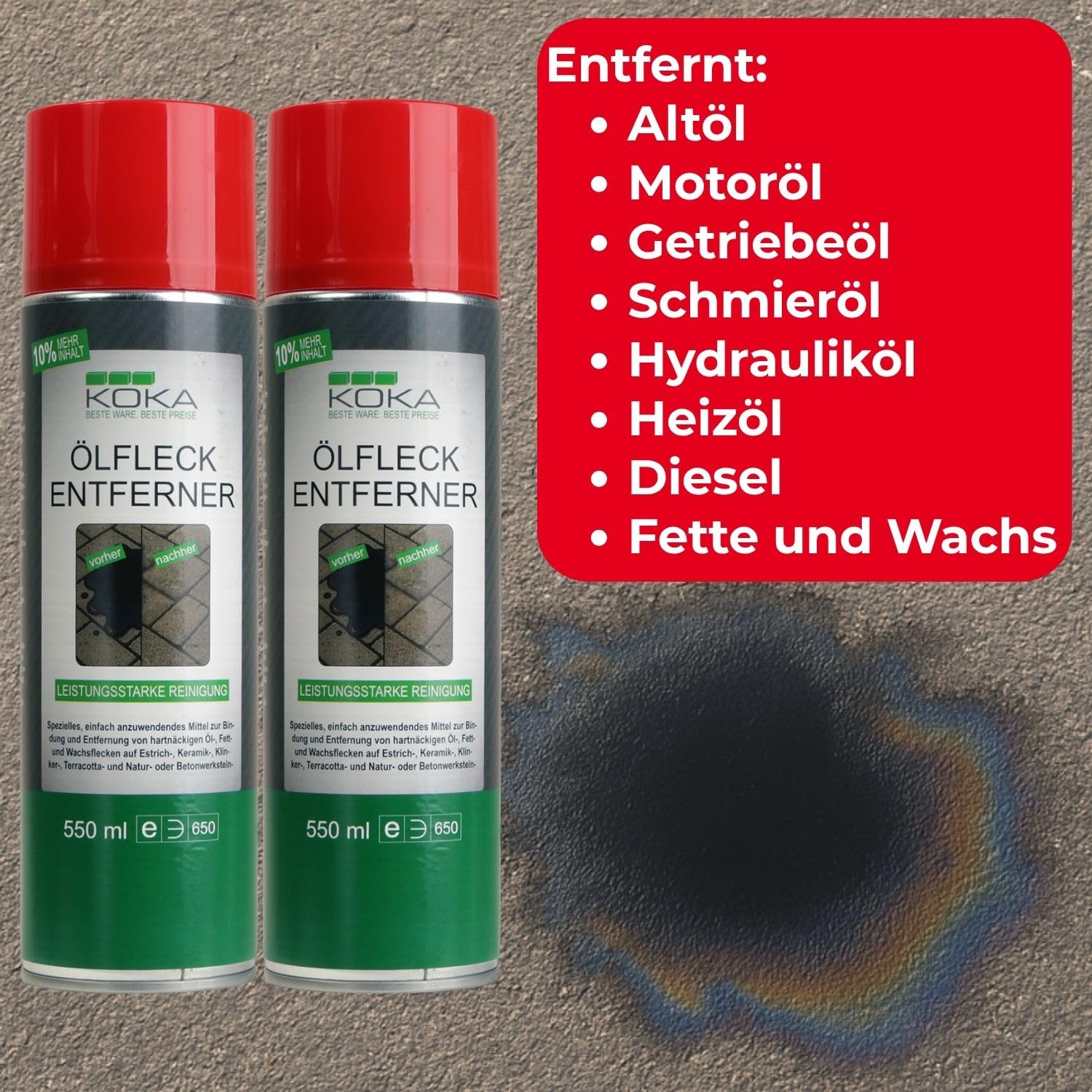Ölfleck Entferner Spray, 2x 550ml