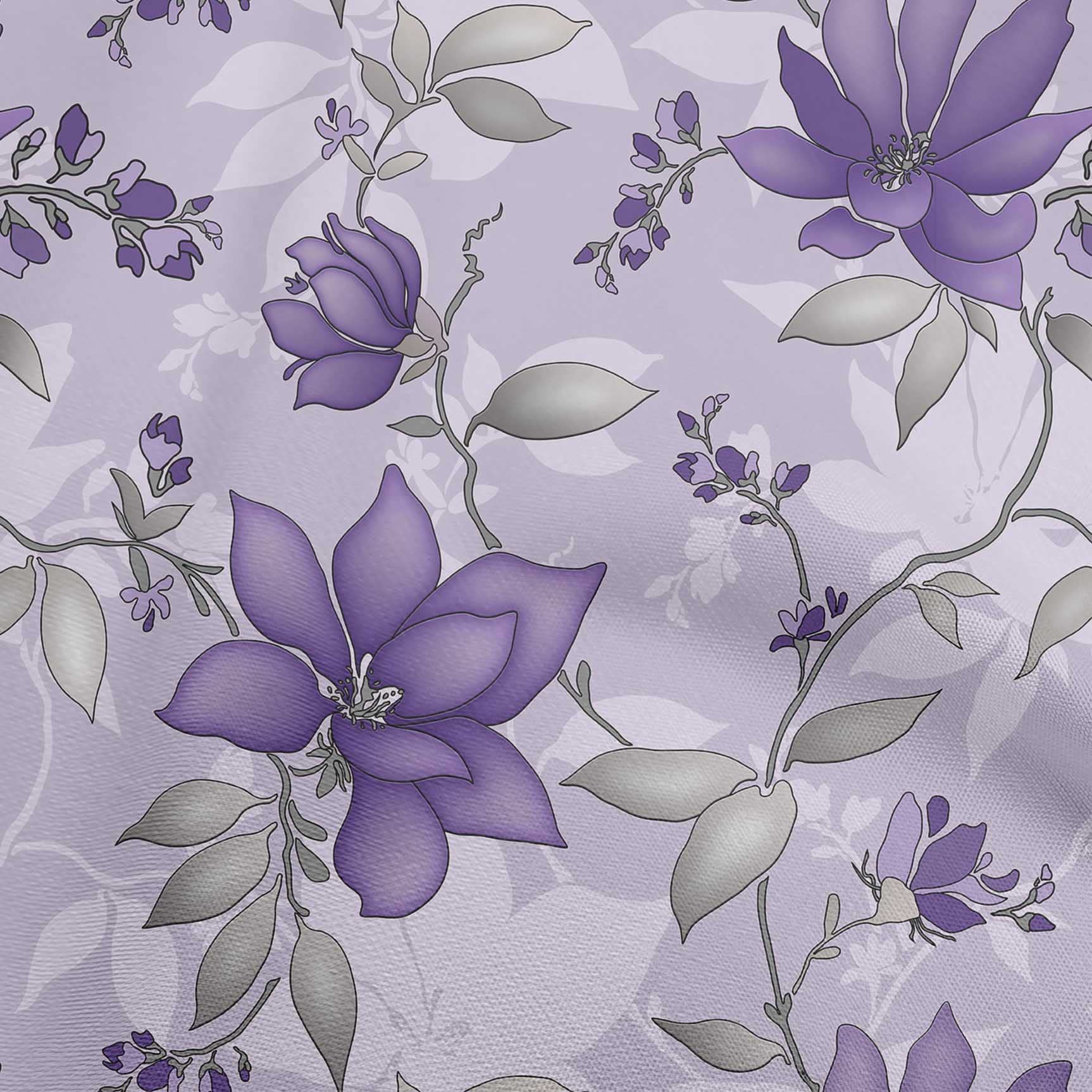 oneOone Rayon Purple Fabric Floral Retro Quilting Supplies Print