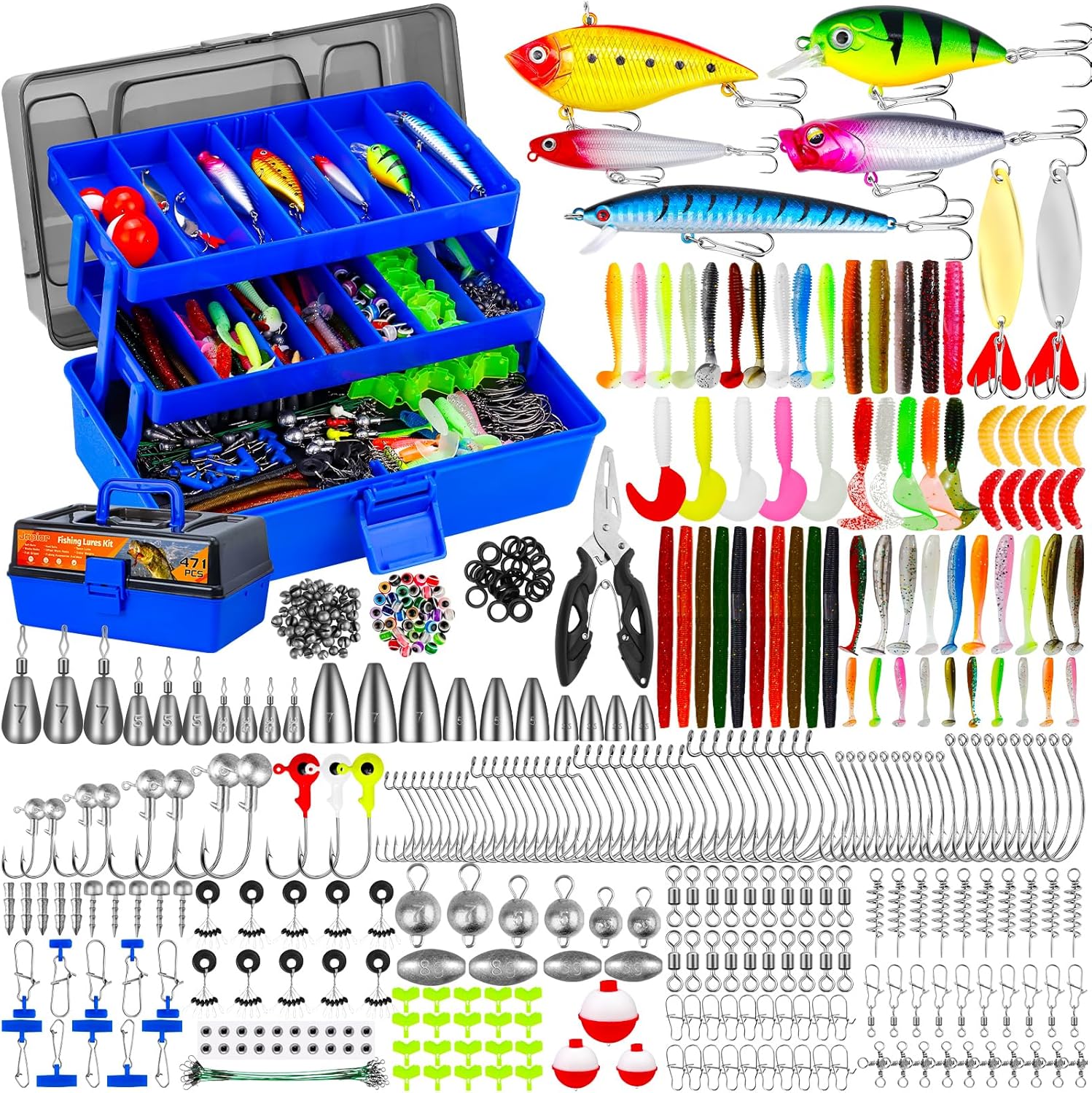 Large 3 Layers Tackle Box with Tackle Included