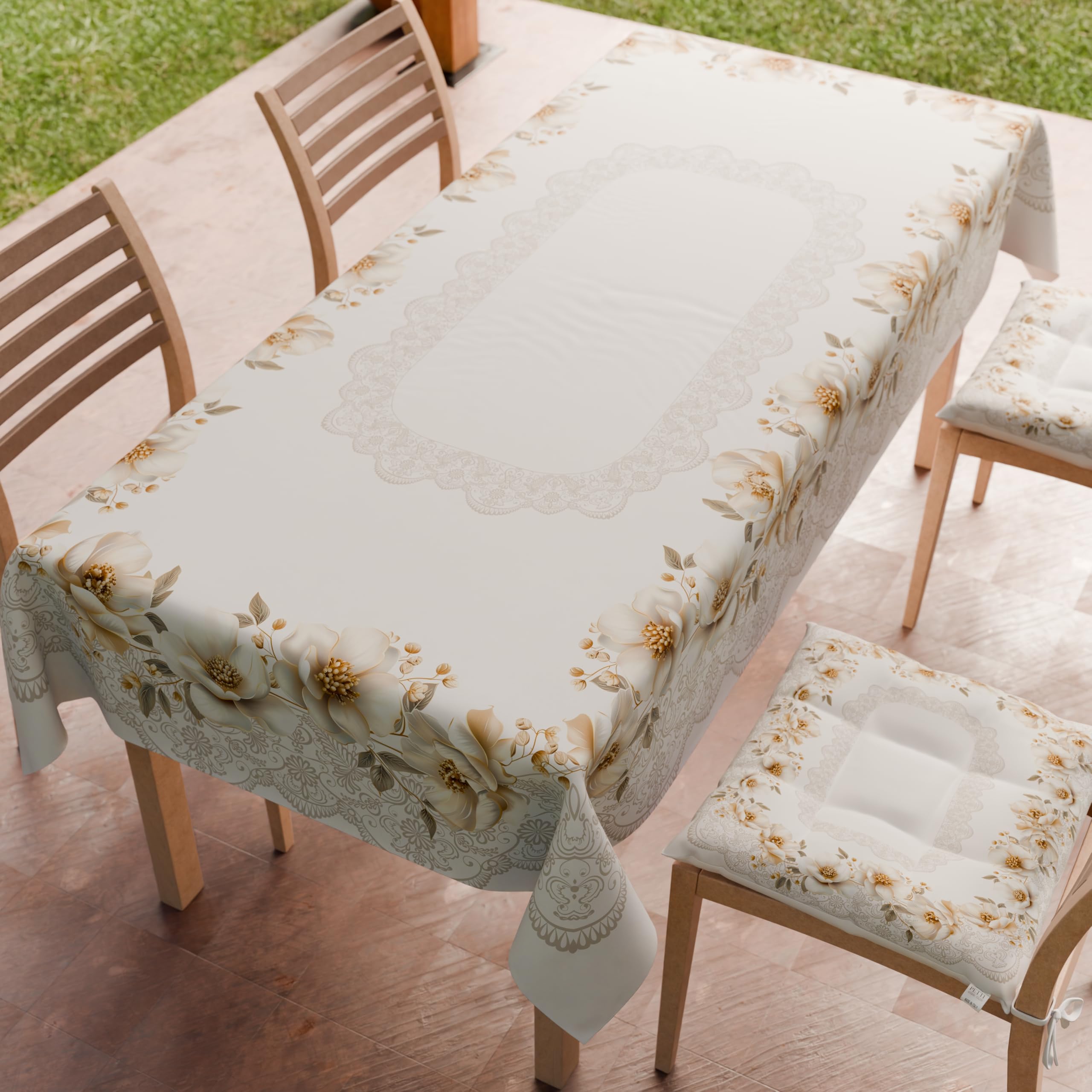 PETTI Artigiani Italiani - Stain-Resistant Kitchen Tablecloth, Magnolia, X12 Seats (140 x 240 cm), 100% Made in Italy - Image 2
