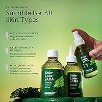 Vista 7 de KraveBeauty Kale-Lalu-yAHA Tónico exfoliante suaviza la textura, unifica el tono de la piel y desobstruye los poros, exfoliante líquido suave AHA