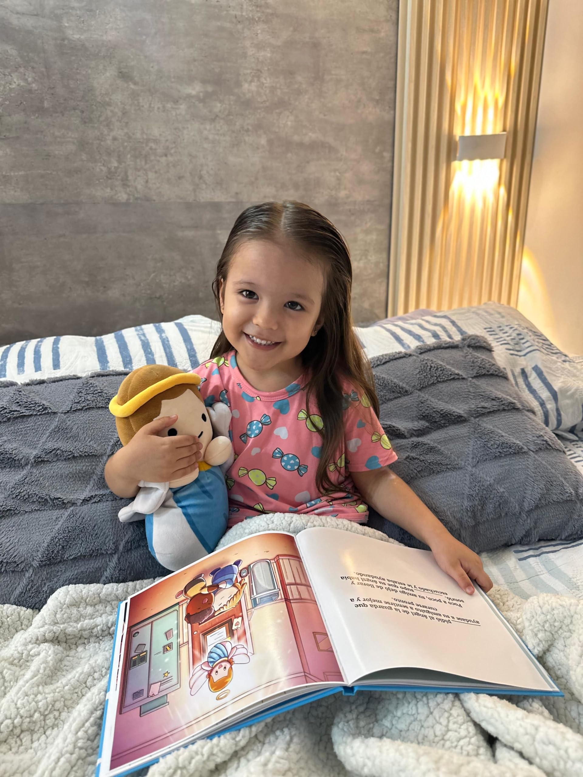 Pack Regalo Peluche Bebé Ángel 25cm y Cuento Infantil Personalizable – Regalo Bautizo Niño y Niña, Regalos Originales Bebés 1 Año, Cuentos Infantiles 3 años hasta 5 Años