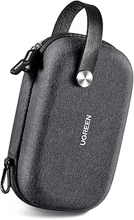 UGREEN Organizador de cabos de viagem, saco de cabos organizador para transportar, bolsa de acessórios eletrónica impermeável com mosquetão e alça de transporte para cabo, auricular, carregador,