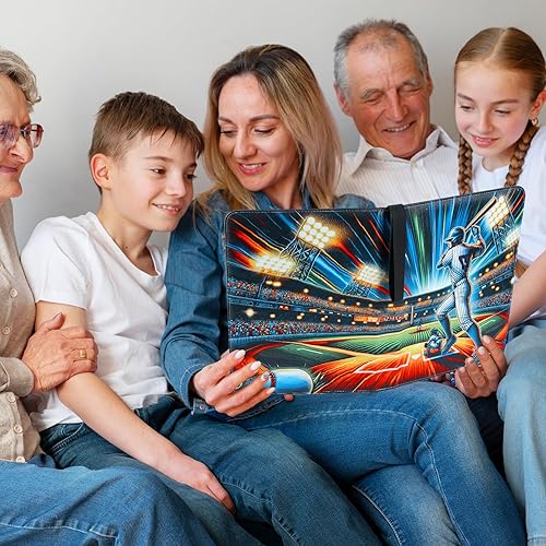 Miniatura 7 de Carpeta de tarjetas de béisbol de 900 bolsillos con mangas, 50 páginas extraíbles, 3 anillos con cremallera, álbum de tarjetas coleccionable con