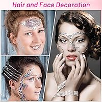 Vista 6 de 4814 calcomanías autoadhesivas con diamantes de imitación para el cabello, joyas de Caffox para el cabello, calcomanías de gemas de diamantes