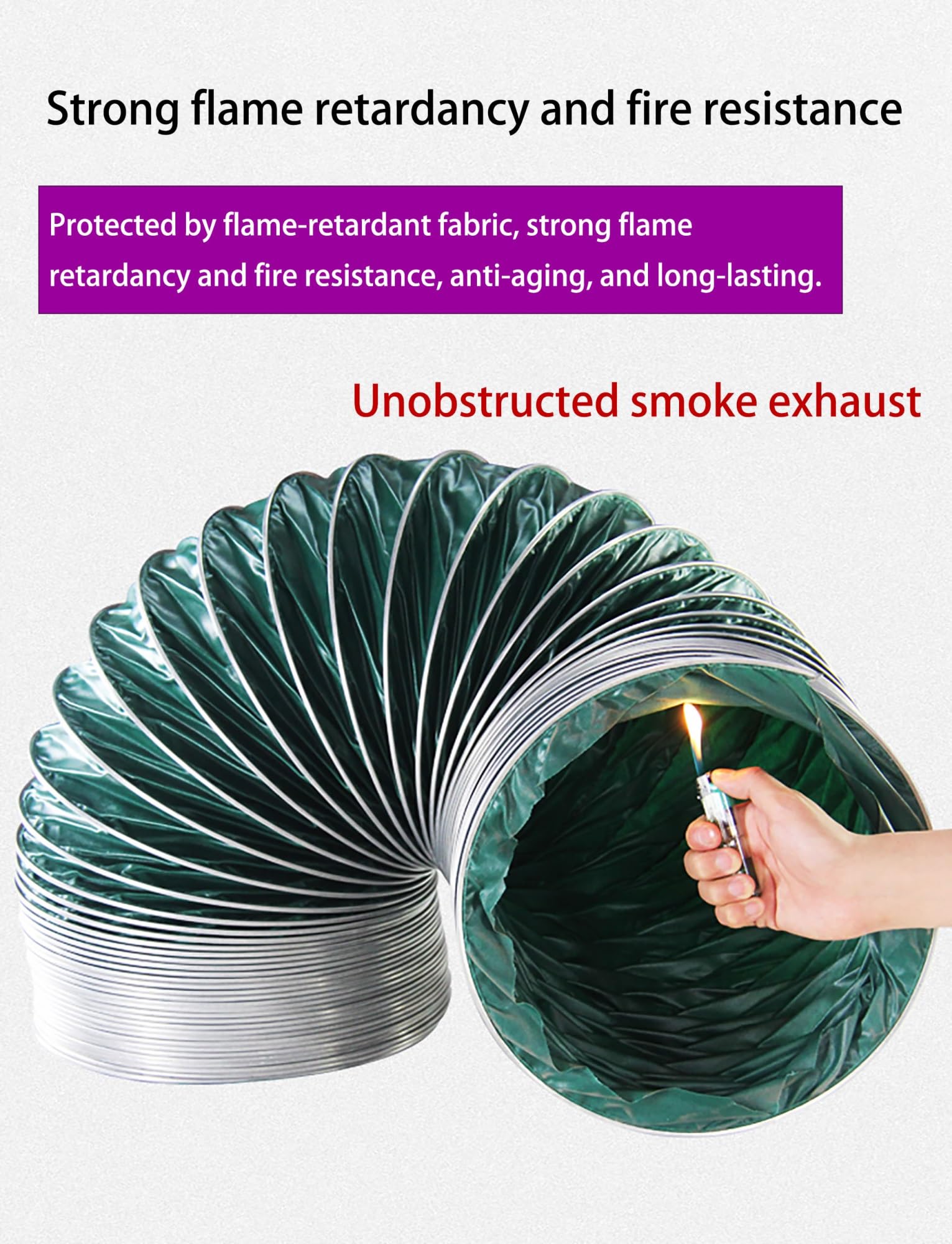 Manguera de conducto de aire expandible de alta resistencia, ventilación flexible ignífuga para secadora, campana extractora, ventilador de baño, 9 metros (diámetro 35,5 mm x 900 cm)