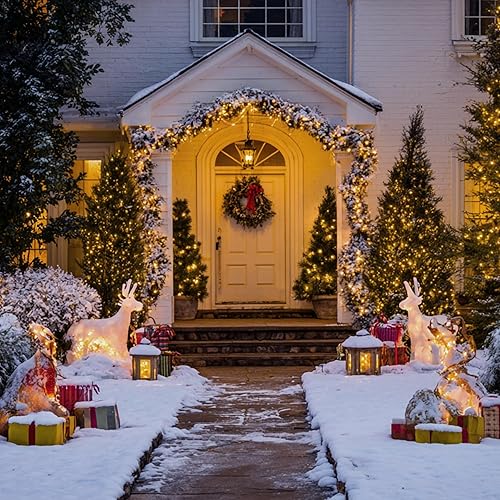 Miniatura 6 de Guirnalda de luces de Navidad para exteriores, 196 pies, 600 luces LED con 8 modos de iluminación, temporizador, decoraciones de Navidad