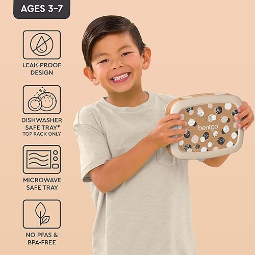 Miniatura 226 de Bentgo Kids Prints - Lonchera para niños, a prueba de derrames, con 5 compartimentos, estilo bento, tamaño de porciones ideales para edades de 3 a 7