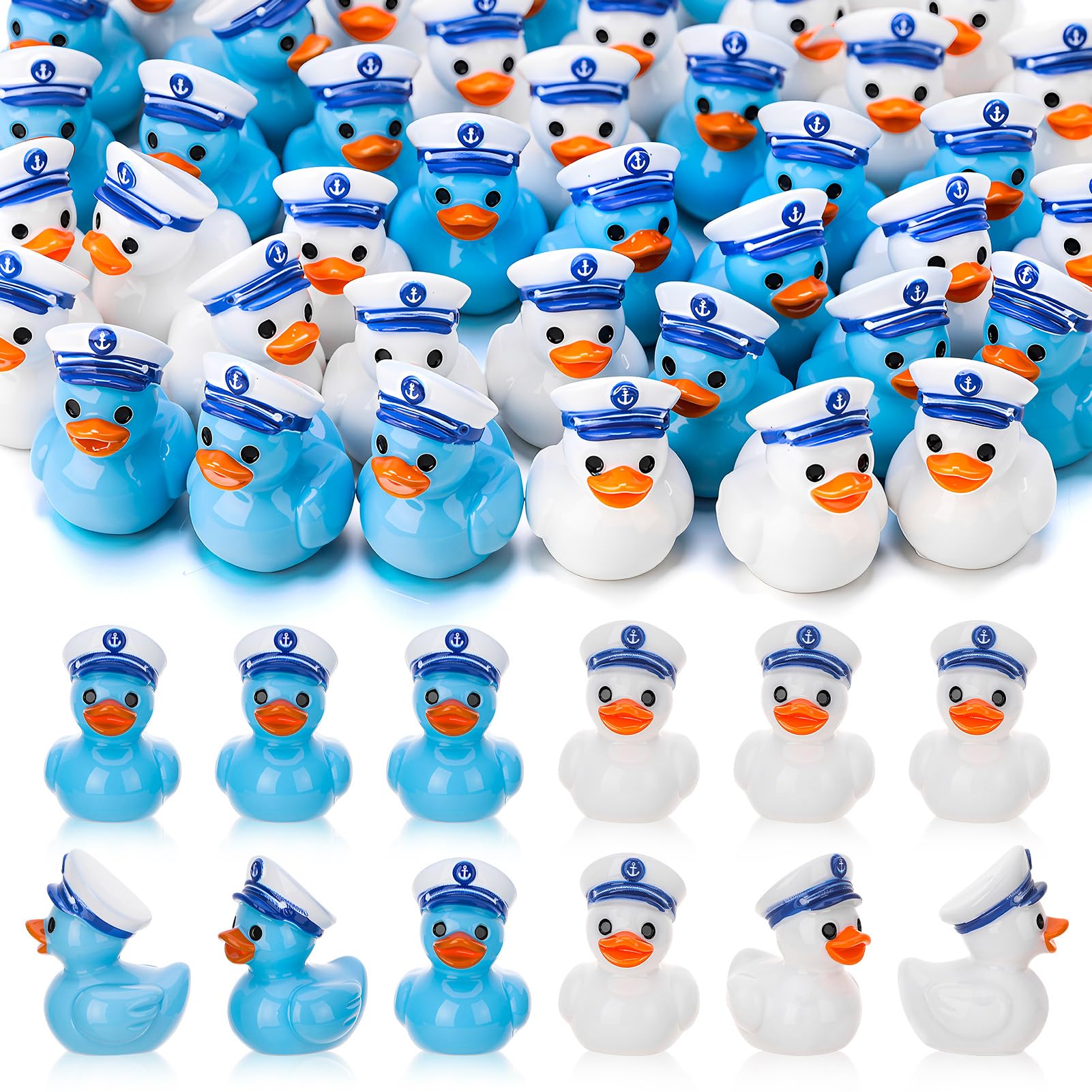 GGSTDDUP 60pcs Sailor Cruise Ducks Toy Figures, Tiny Cruise Ducks Toy Figures for Hiding, Duck for Cruise Ship, Nautical Sailor Cruise Party Favors (2 Styles)