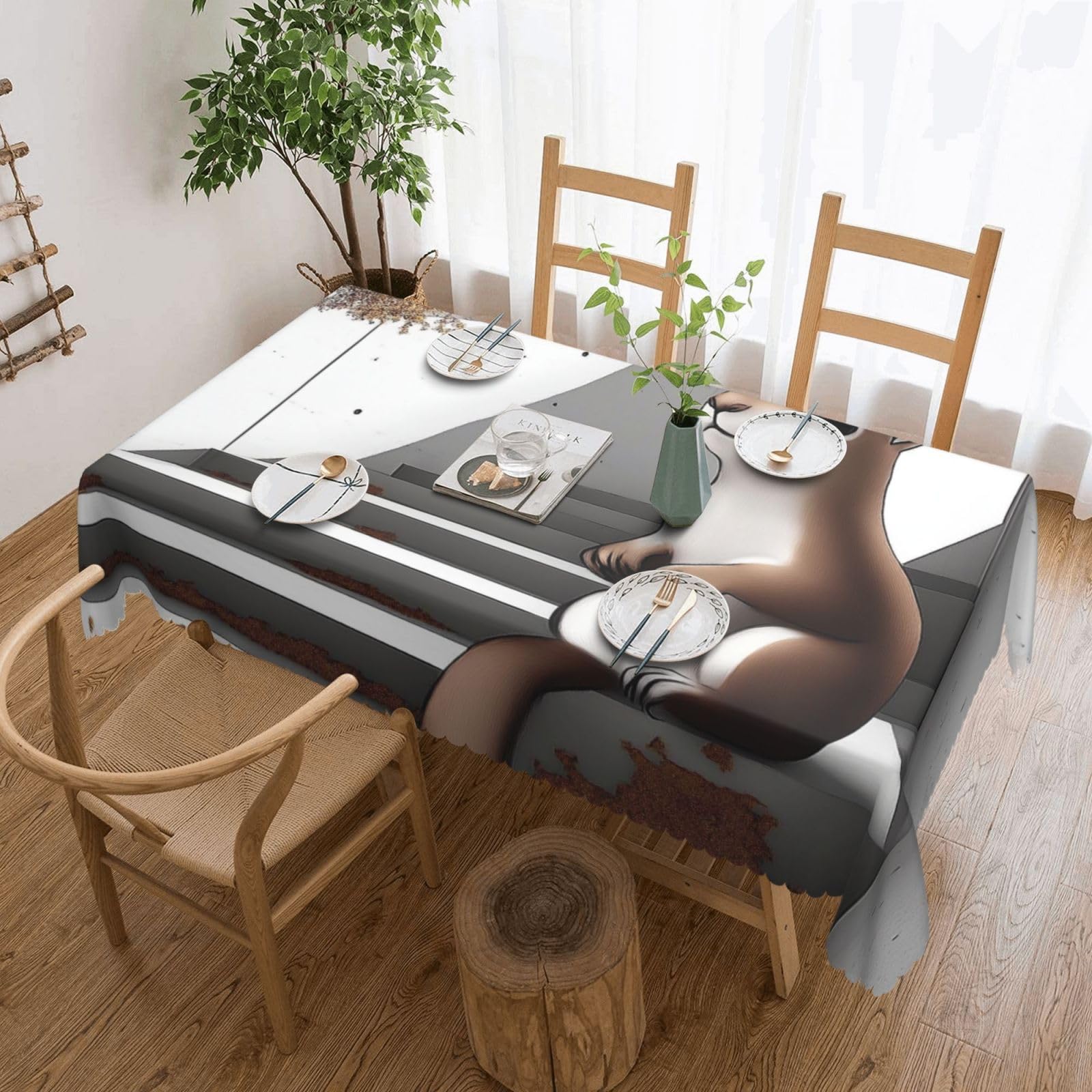 Nappe rectangulaire de qualité supérieure King tissu doux écureuil