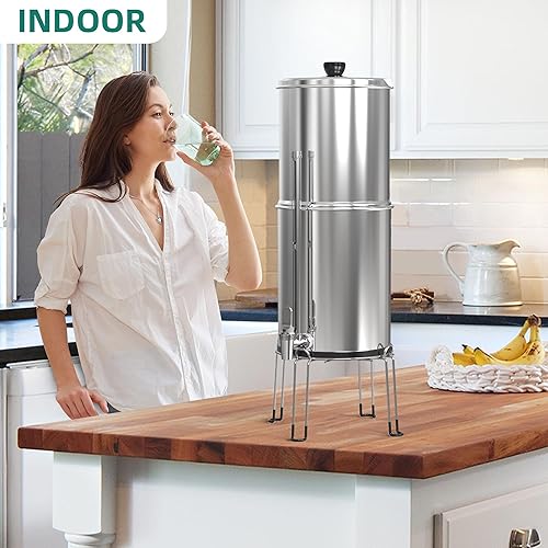 Miniatura 5 de YITAHOME Sistema de filtro de agua alimentado por gravedad, sistema de purificación de agua por gravedad de acero inoxidable 304 de 2.25 galones,