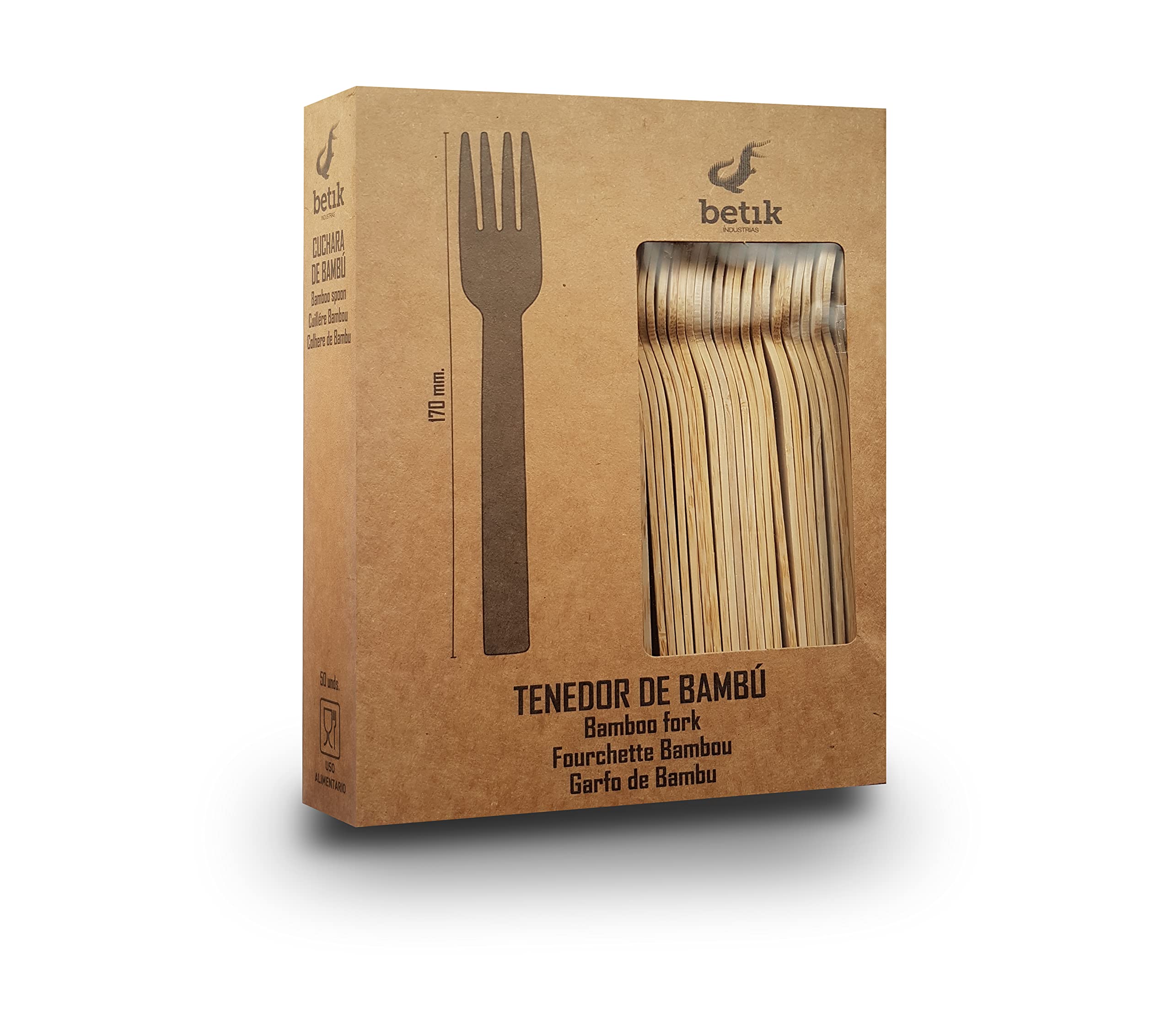 Fourchette en bambou jetable 17 cm lot de 1500 pour réception élégante