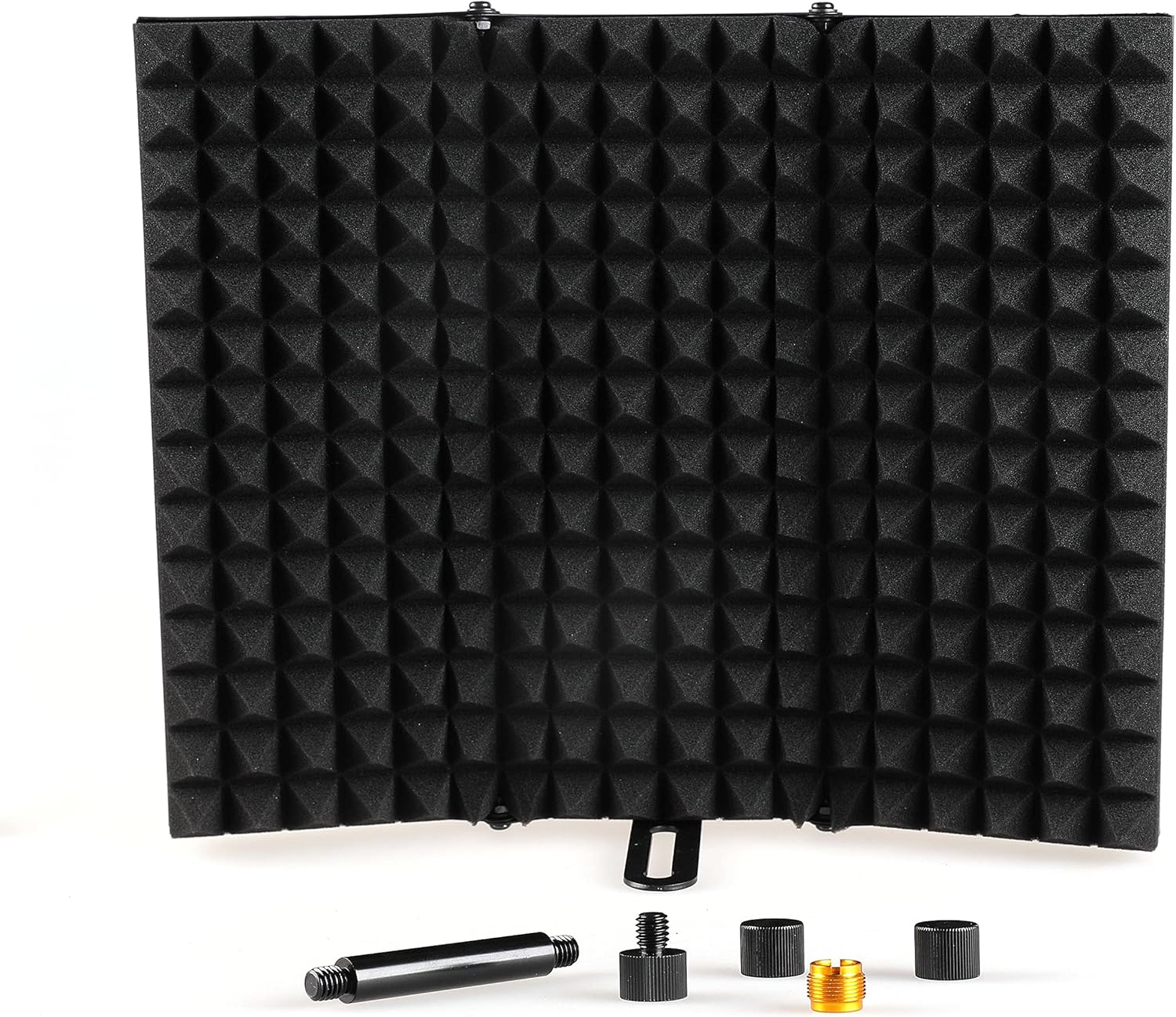 Microphone Isolation Shield, Foldable Mic Shield with Triple Sound Insulation, Reflection Filter with 3/8" and 5/8" Mic Threaded Mount