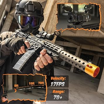 Larmside Automatic Blasters, 170 FPS & 70 Ft Range, Large Size, Big Shooting Activity, Electric Blaster, Outdoor Activity, Ages 18+ (BLCM)