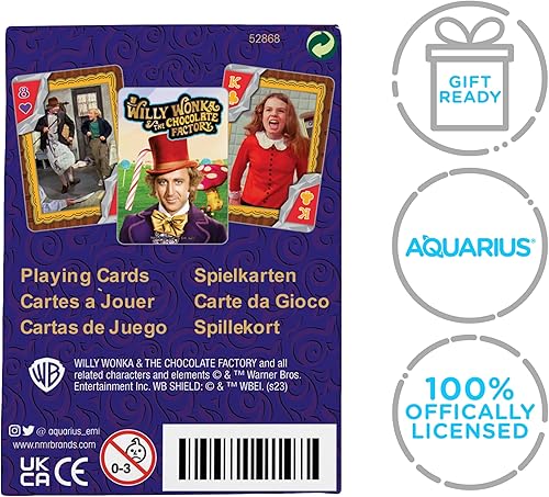 Miniatura 7 de Aquarius Willy Wonka - Baraja de cartas con temática de Willy Wonka para tus juegos de cartas favoritos, mercancía y coleccionables con licencia