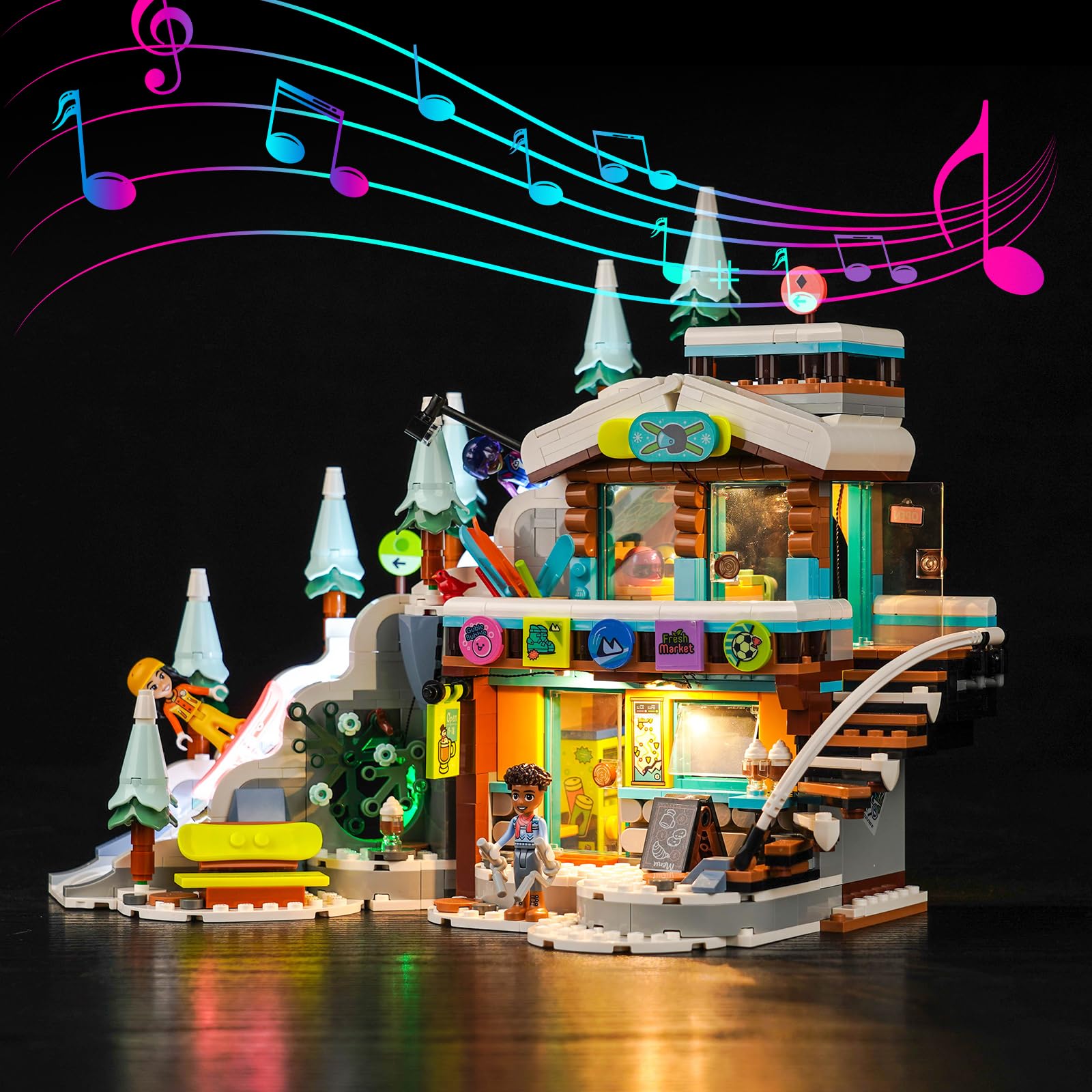 Light Kit for Lego Holiday Ski Slope and Café