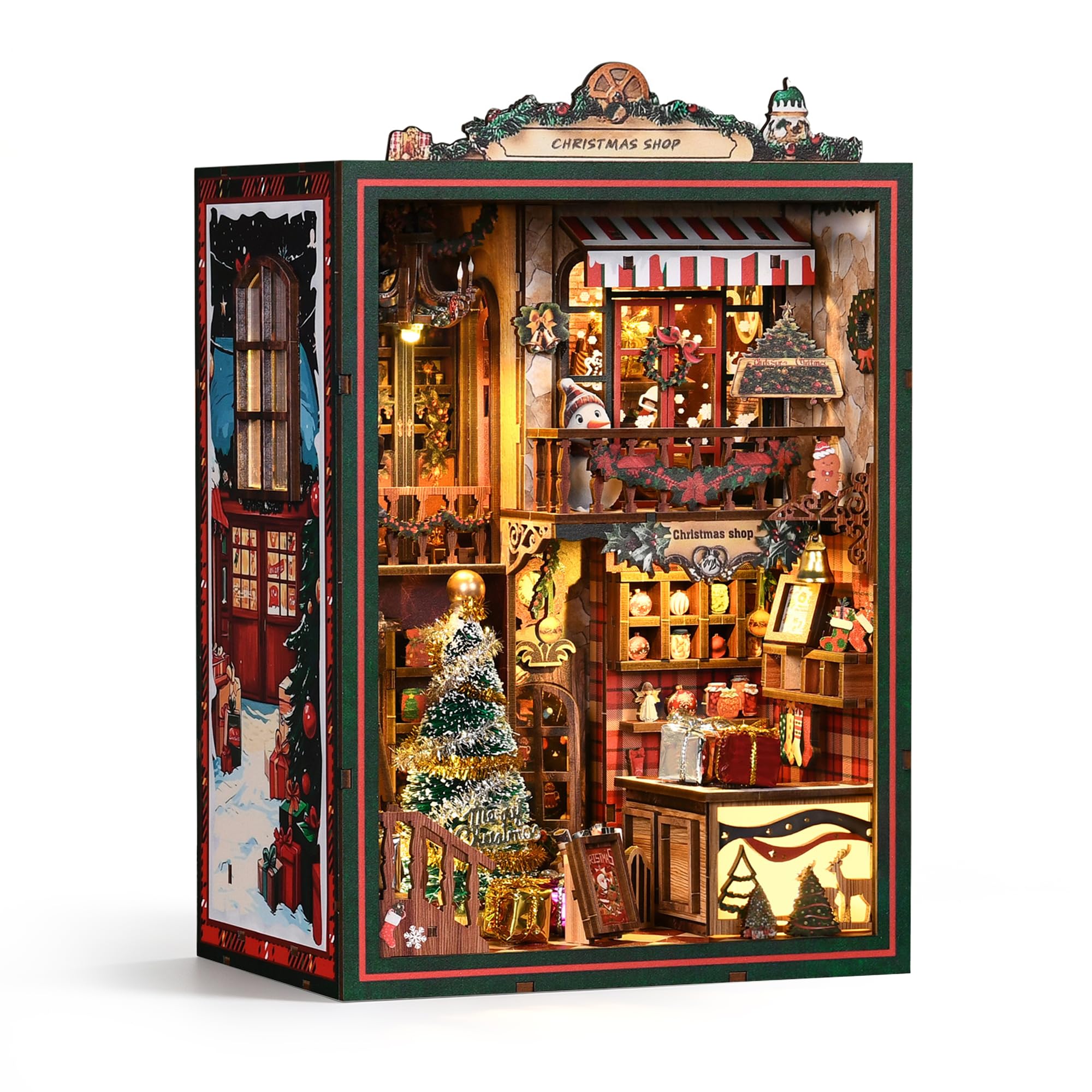 Book Nook - Kit di costruzione in legno con carillon e LED