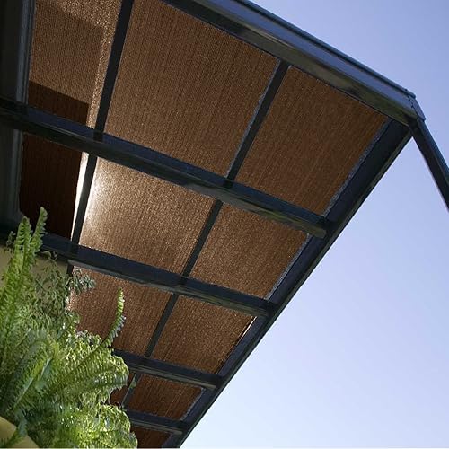 Miniatura 7 de E&K Sunrise - Rollo de tela para sombra solar de 12 x 2 pies, para pérgola, patio, jardín, terraza, invernadero (marrón)