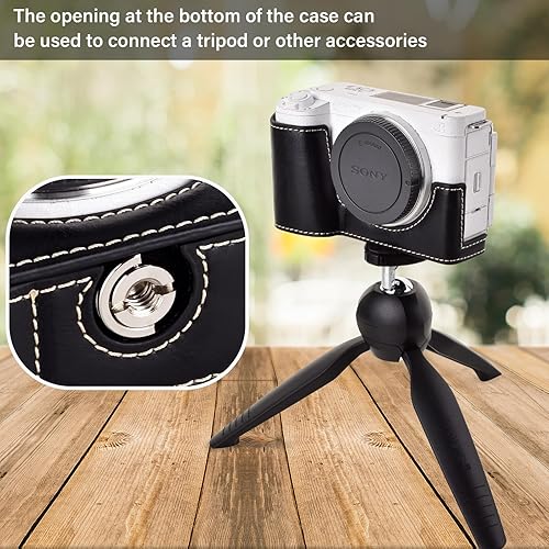 Miniatura 7 de Rieibi ZV-E1 - Funda de piel sintética para cámara compatible con Sony ZV-E1, ZVE1, color negro